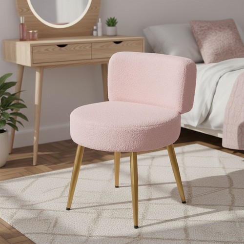 Velvet vanity chair with low - vanity,