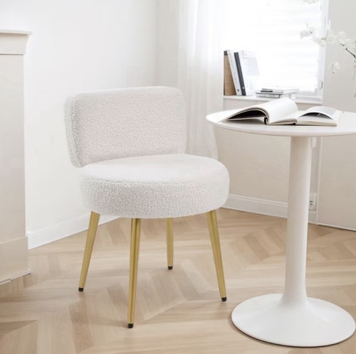 Teddy fleece vanity stool - teddy,