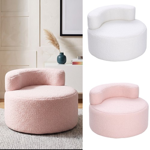 Round teddy fleece ottoman - teddy,