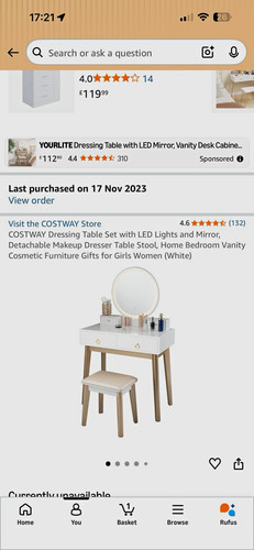 Costway white dressing - dressing, table