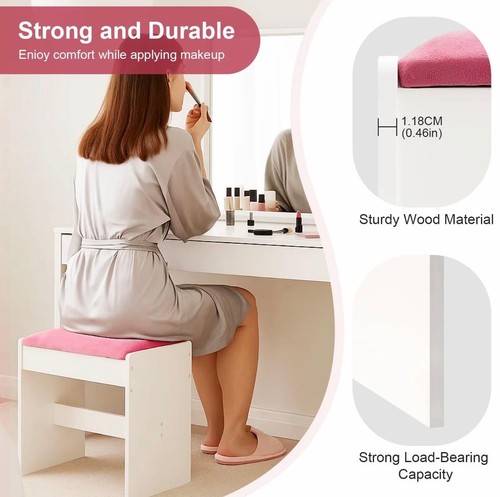 Padded vanity stool - vanity,