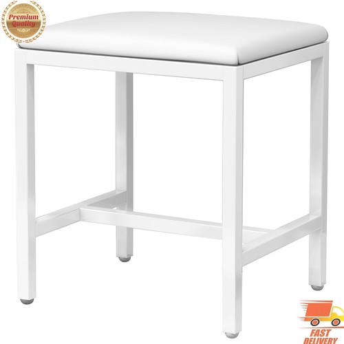 White padded stool - padded, for