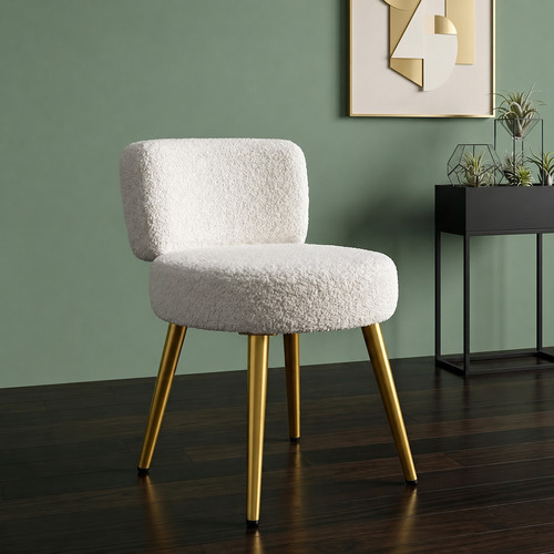 Faux fur vanity stool chair - faux,