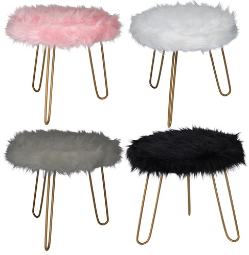 Stool faux fur - faux, vanity