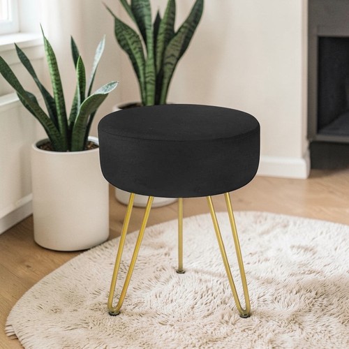 Round ottoman footrest black - ottoman,
