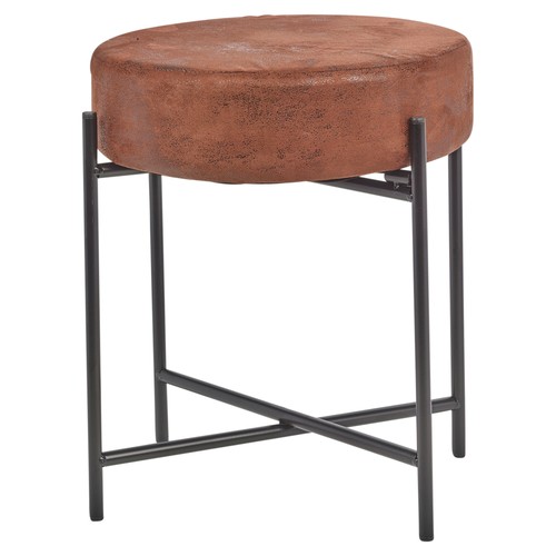 Brown faux leather stool - brown,