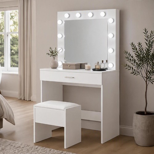 White dressing table with - white,