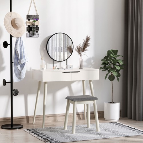 Dressing table with - mirror, and