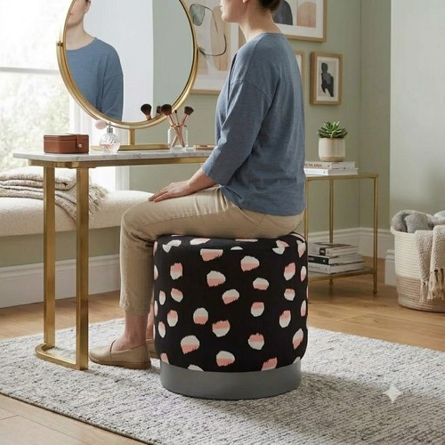 Black velvet pouffe - pouffe, pink