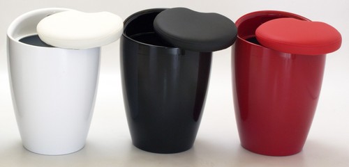 High gloss round ottoman - gloss,