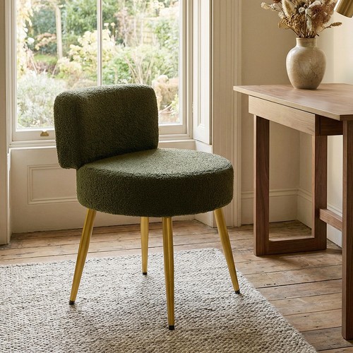 Teddy fleece vanity stool - fleece,