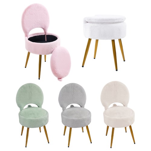 Faux rabbit fur - vanity, stool